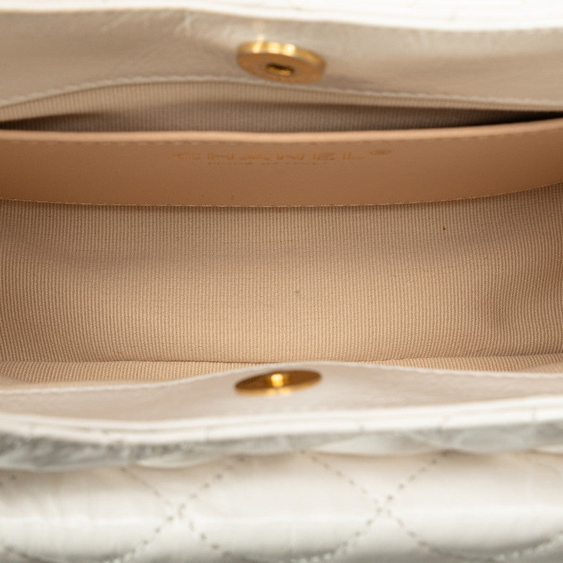 Chanel Matrases Coco  Chain Shoulder Bag White Leather  Chanel