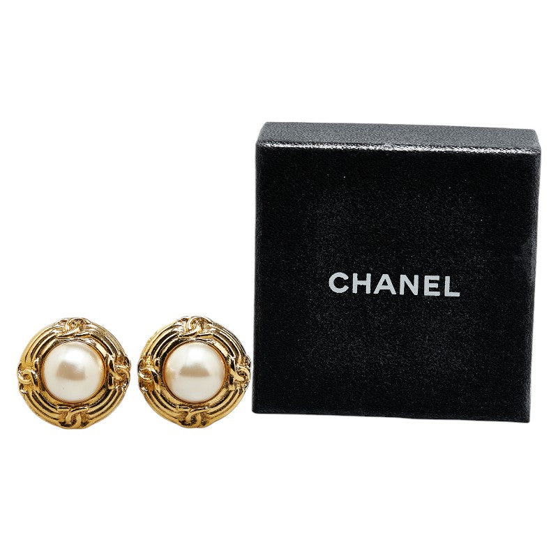 Chanel Vintage Coco Earring G Plated Pearl  Chanel