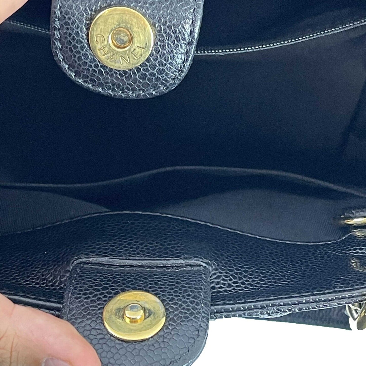 Top Quality Chanel New Petite Shopping Tote Caviar PST 2016 Black Handbag
