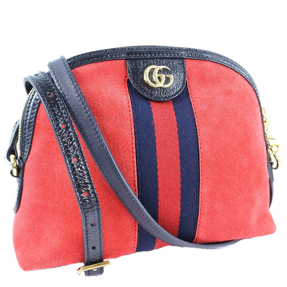 GUCCI Shoulder Bag 499621 Suede, Leather Red Ofidia unisex(Unisex) Used