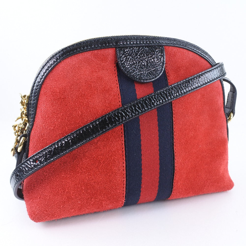 GUCCI Shoulder Bag 499621 Suede, Leather Red Ofidia unisex(Unisex) Used