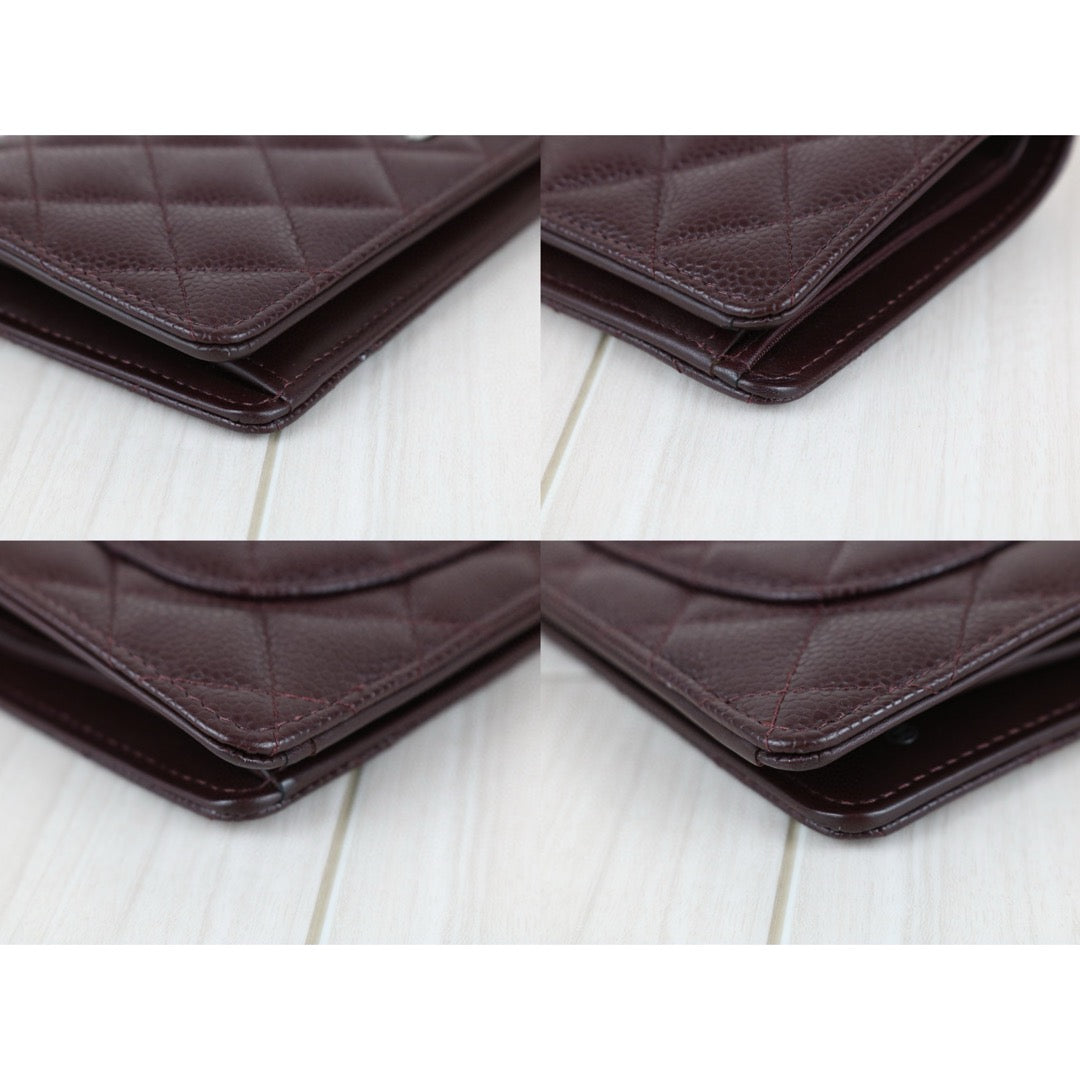 Excellent（Rank SA）｜CHANEL Caviar Skin Brown Long Wallet Made In 2014 Year｜S25031502