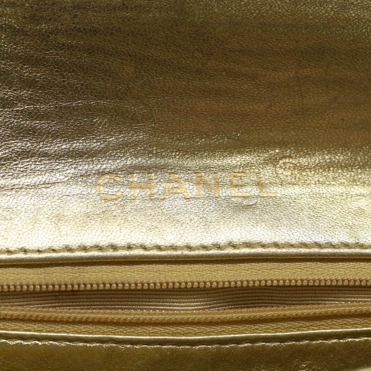 Top Quality Chanel Matelasse Chain Shoulder Bag Lamb Skin Gold CC Auth 58346A