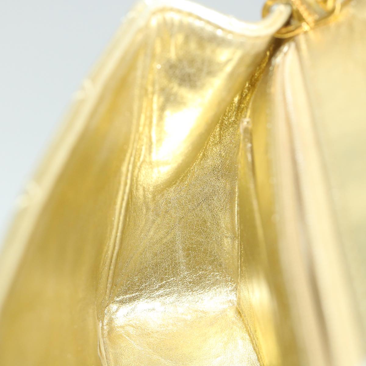 Top Quality Chanel Matelasse Chain Shoulder Bag Lamb Skin Gold CC Auth 58346A