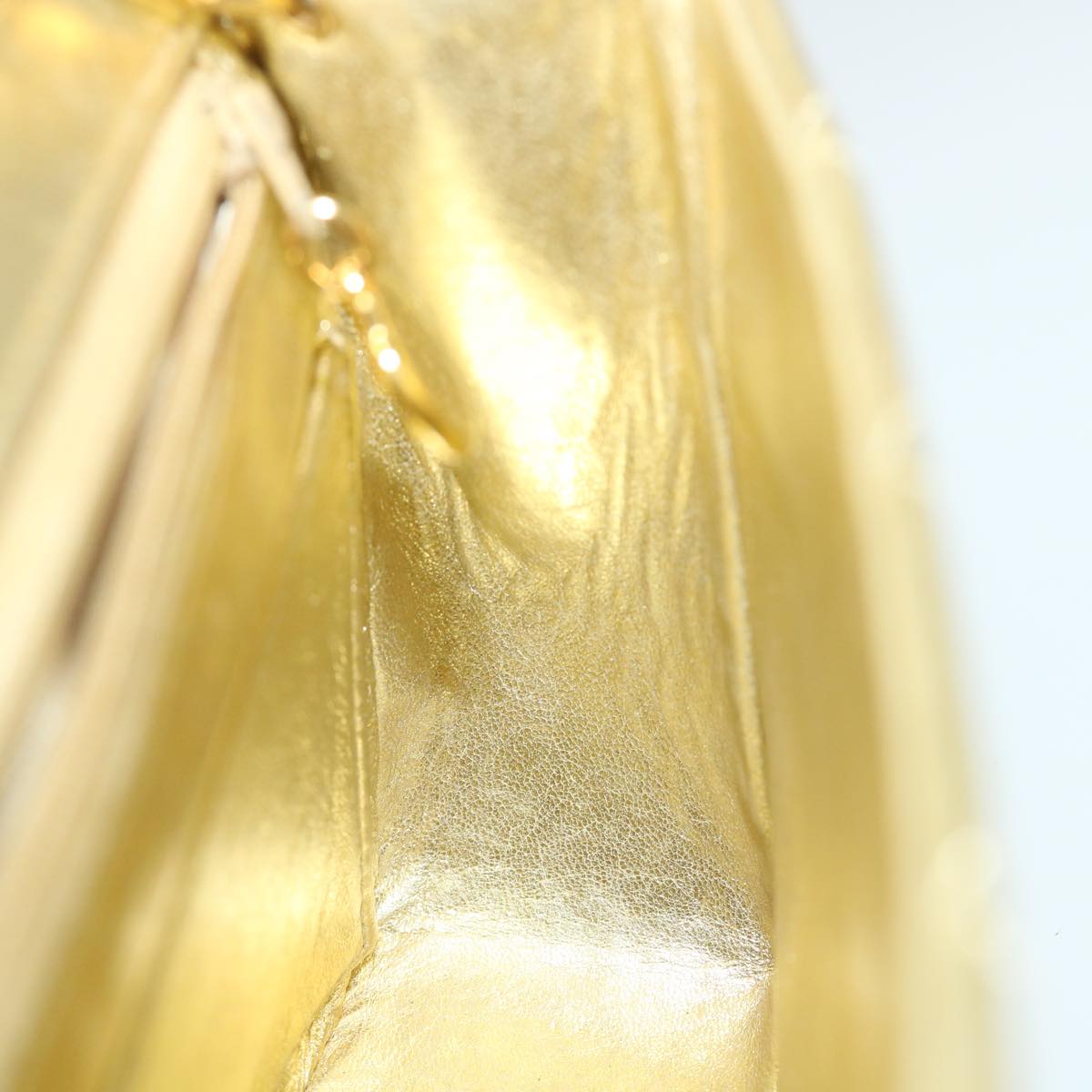 Top Quality Chanel Matelasse Chain Shoulder Bag Lamb Skin Gold CC Auth 58346A