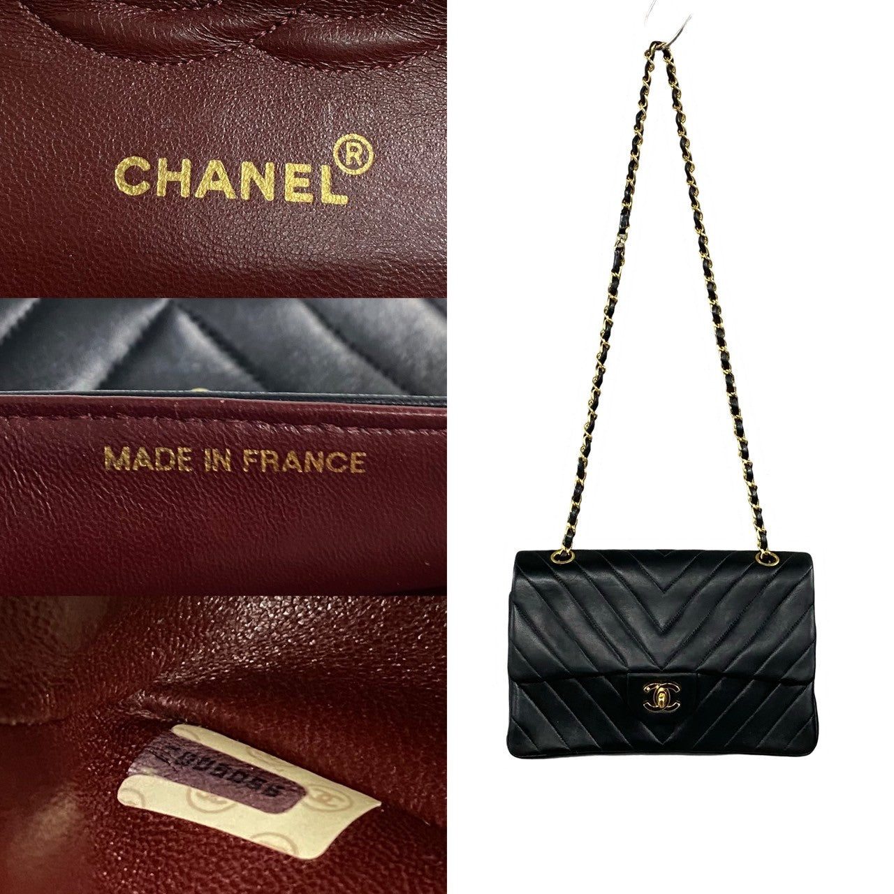 Chanel V Stitch Lambskin Shoulder Bag