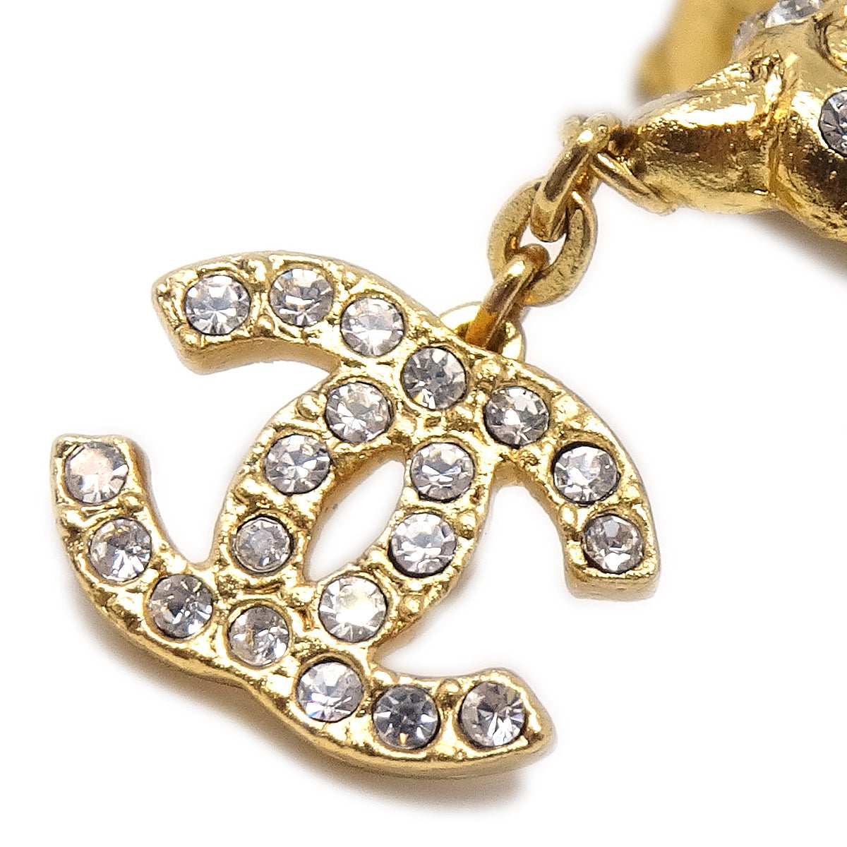 Chanel 2001 Crystal & Gold Eagle Earrings Clip-On 01P