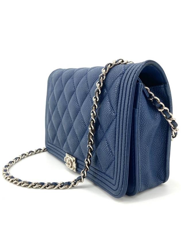 Caviar silver boy woc mini bag cross Chanel
