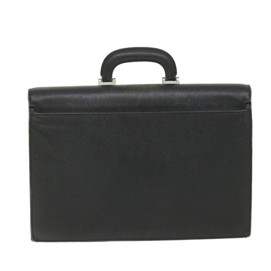 Burberry Briefcase Leather Black Auth 58915