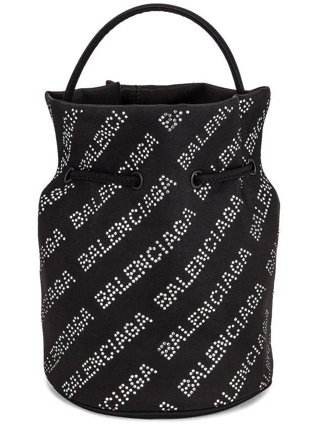 Luxury Balenciaga  Crystal Logo Allover Mini Cross Bag Black