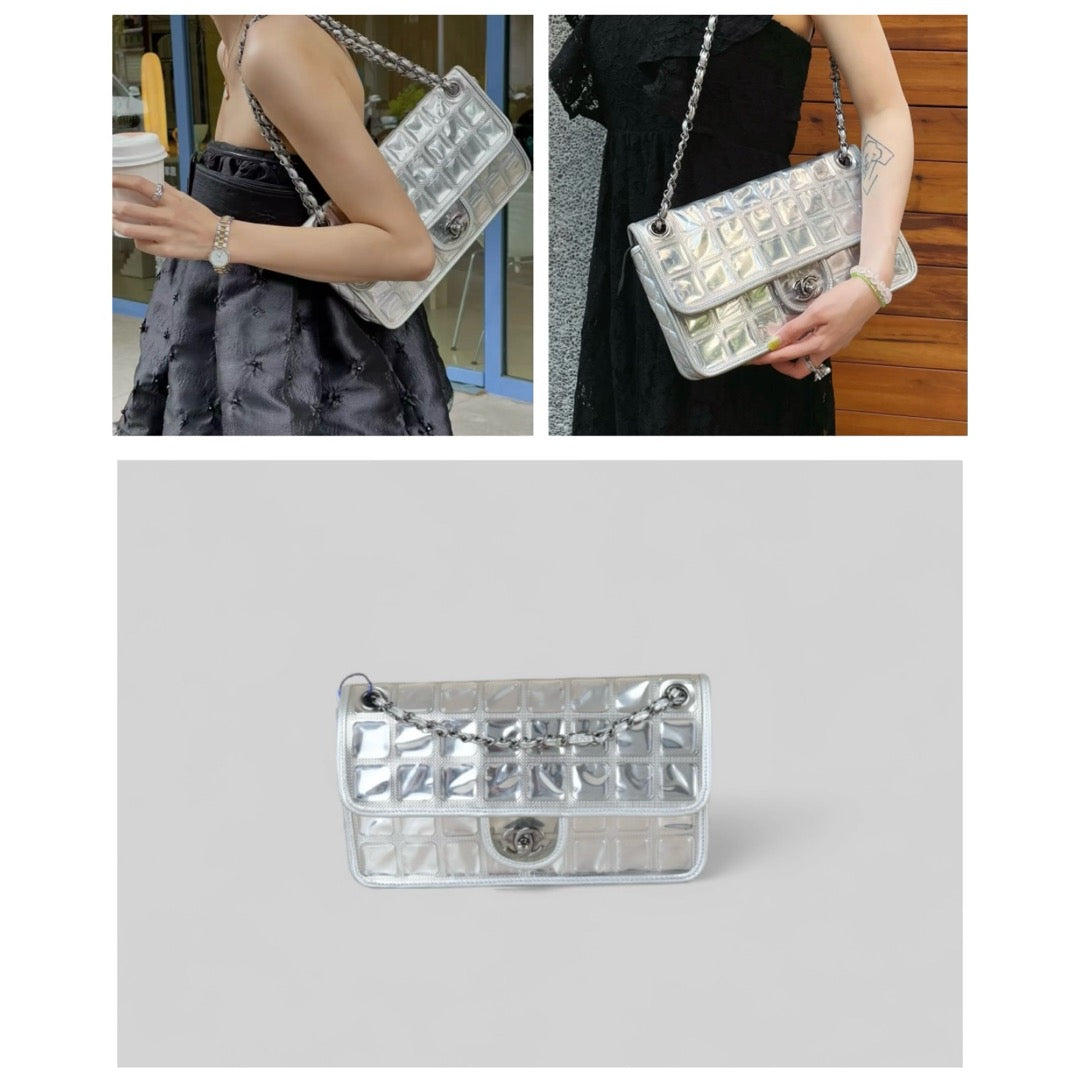 Good ( Rank AB)｜CHANEL Choclate Bar Ice Cubes Chain CF 30 Shoulder Bag Made In 2006～2008Year｜W25052001