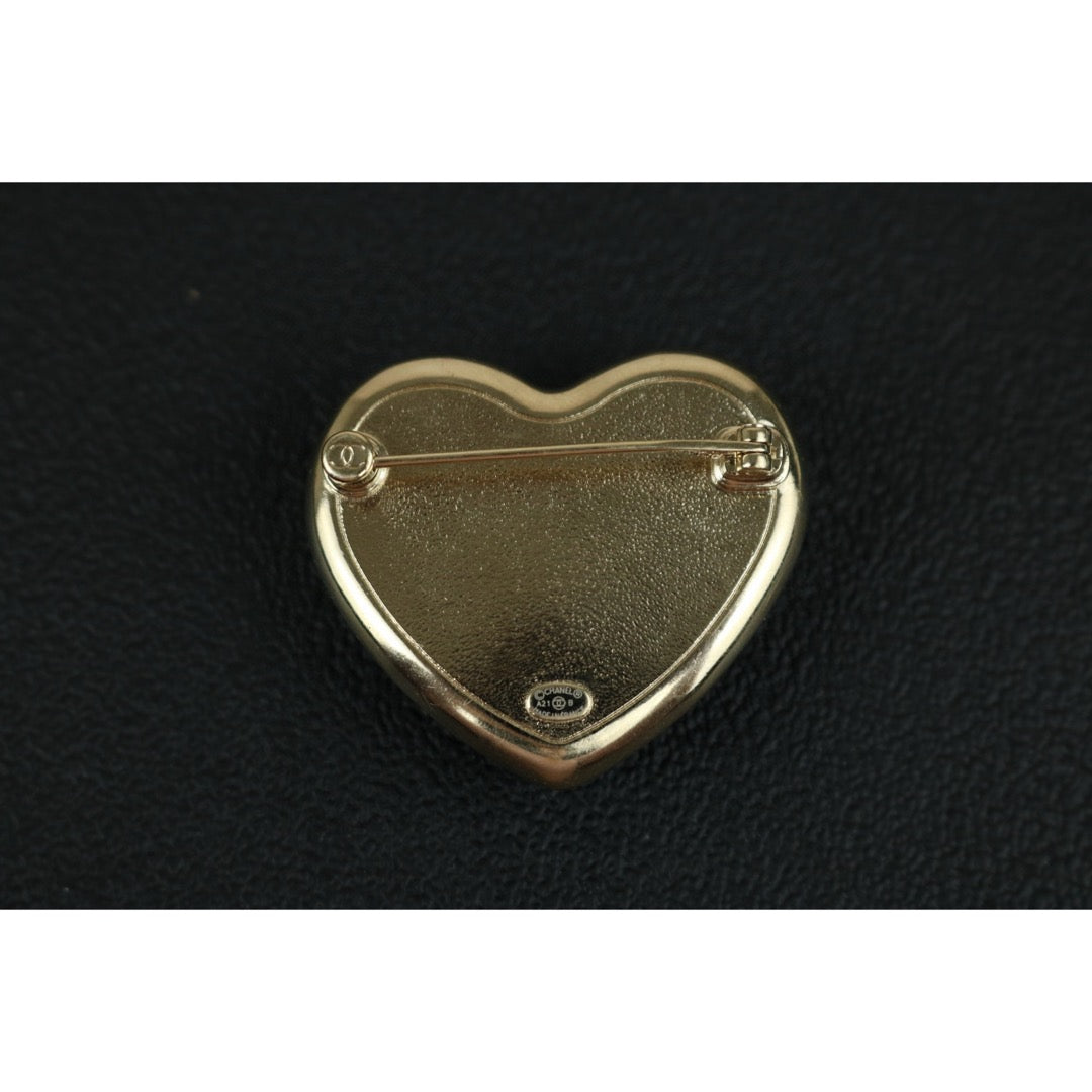 Excellent（Rank SA）｜ CHANEL Coco Mark Love  Rhinestone Plated Brooch White｜F25022001