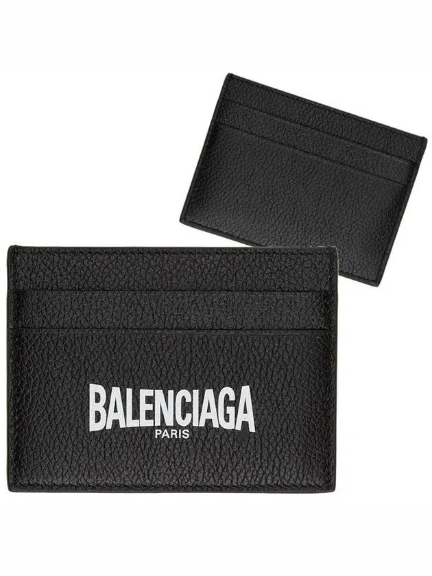 Luxury Balenciaga  Logo Print Card Wallet Black