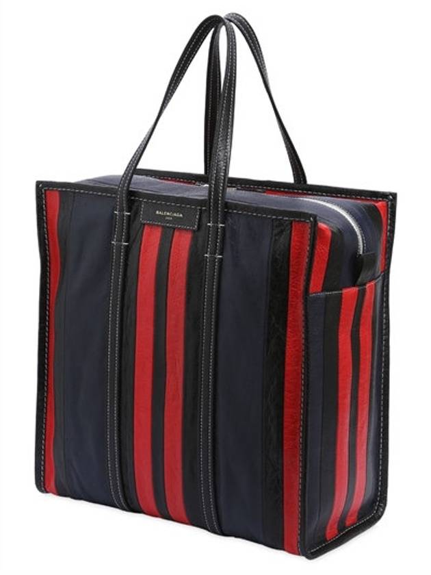 Luxury Balenciaga  Bazar Striped Medium Tote Bag Red Navy