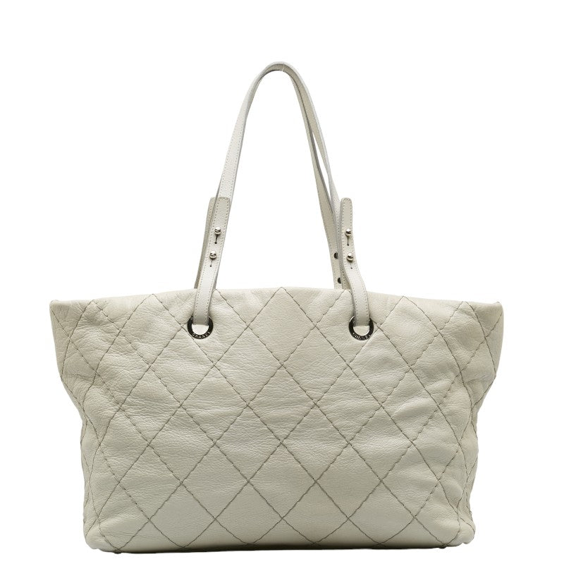 Chanel Mattress Cocomark houlder Bag  Bag Gray Leather Lady Chanel