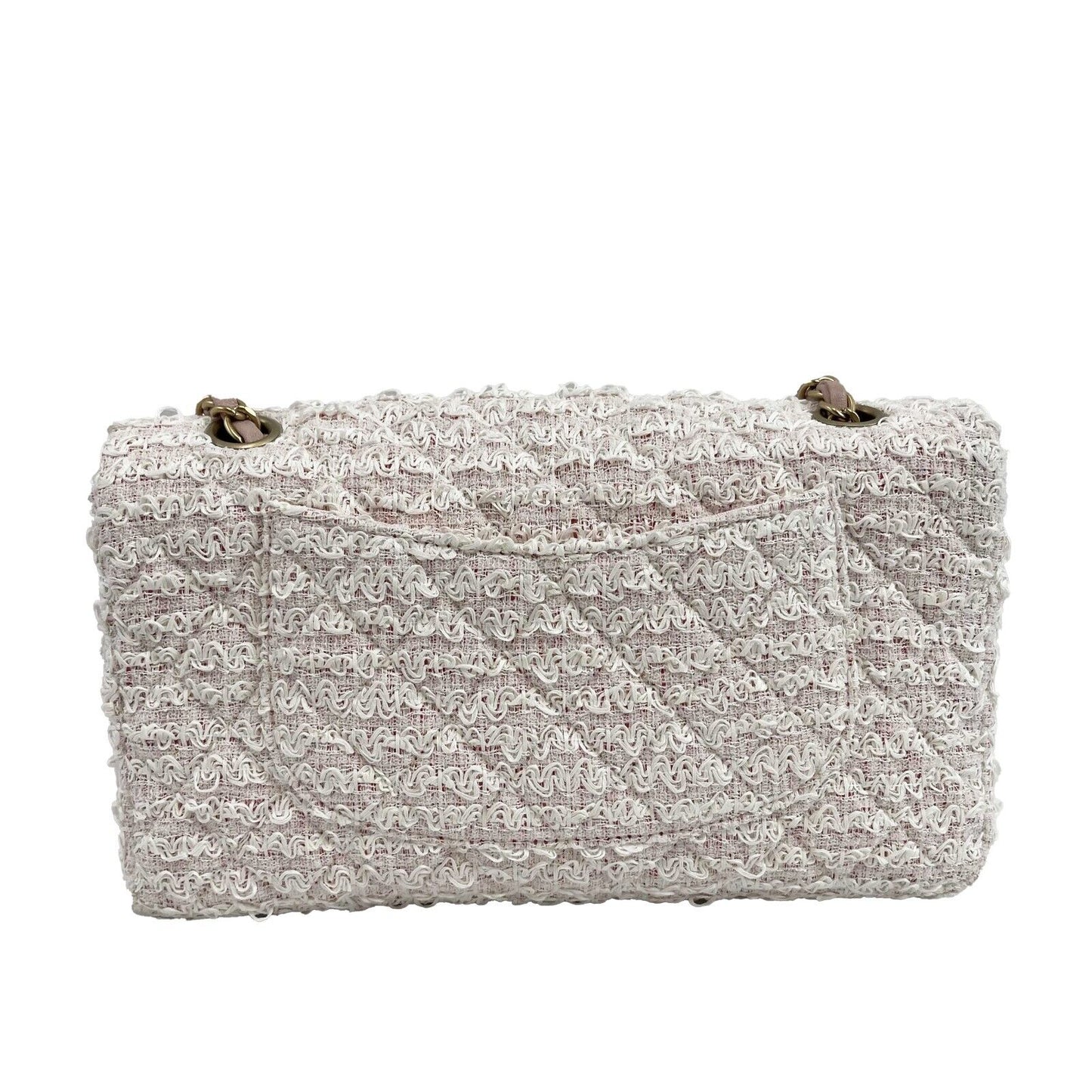 Top Quality Chanel New Classic Double New in Medium Tweed Pink Crossbody Bag