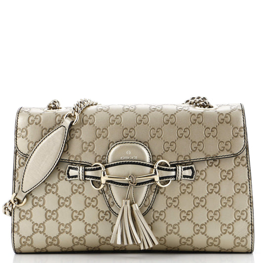 Emily Chain Flap Bag Guccissima Leather Medium