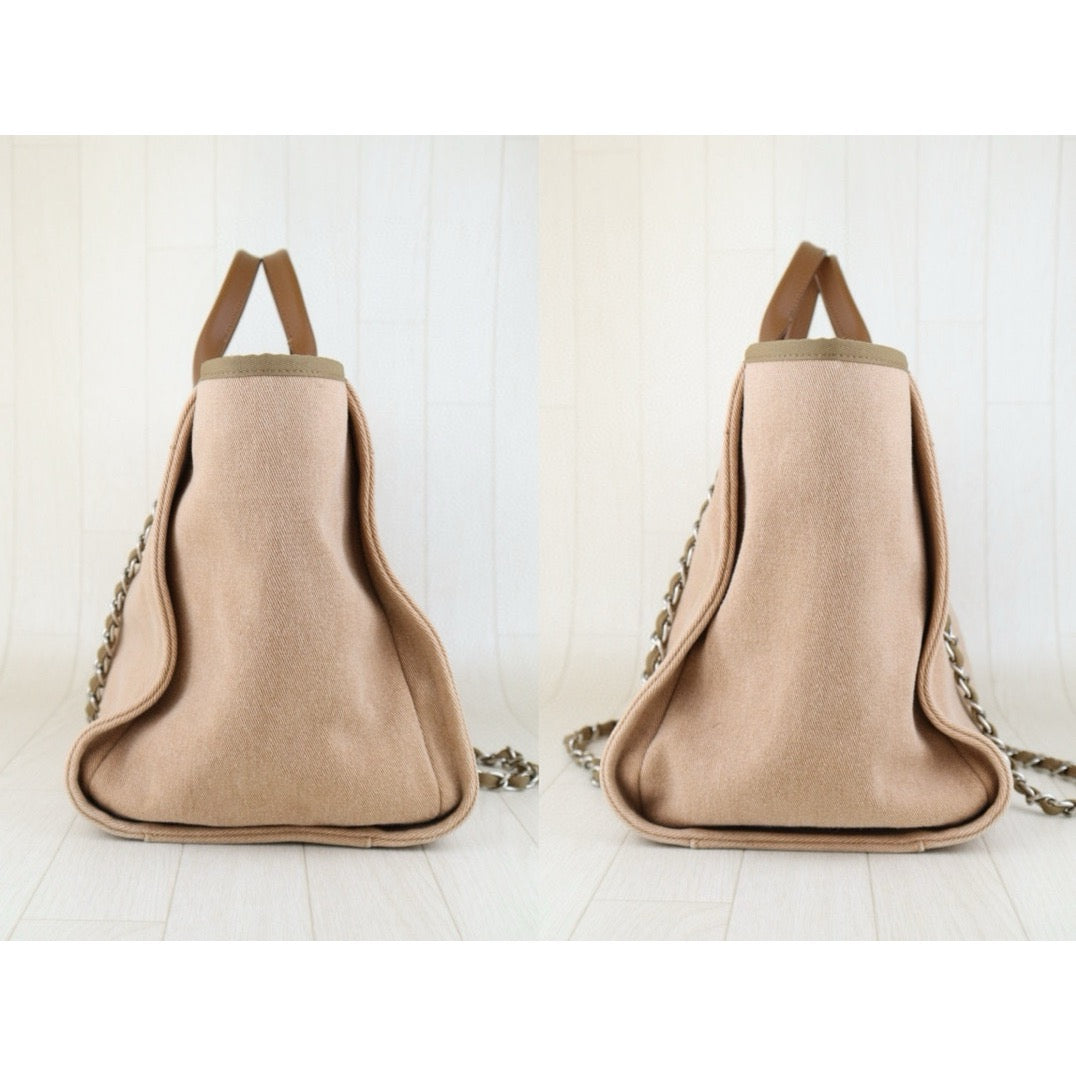 Very Good ( Rank A)｜ CHANEL Canvas Tote Bag Pink Large Made In 2017 Year｜W24121001