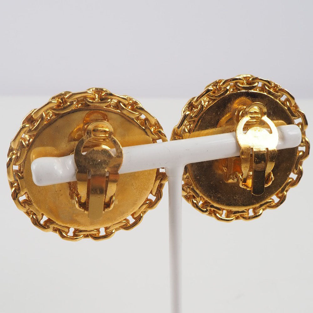 CHANEL Earring Plated Gold gold vintage COCO Mark Women Used