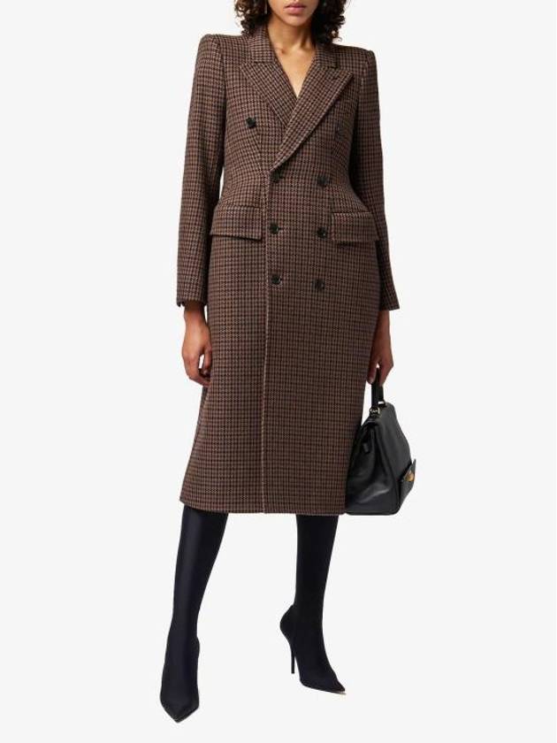 Luxury Balenciaga  Wool Double Coat Brown