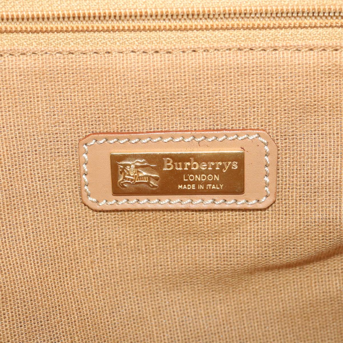 BURBERRYSs Hand Bag Leather Beige Auth 59466