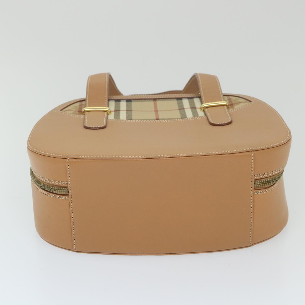 BURBERRYSs Hand Bag Leather Beige Auth 59466