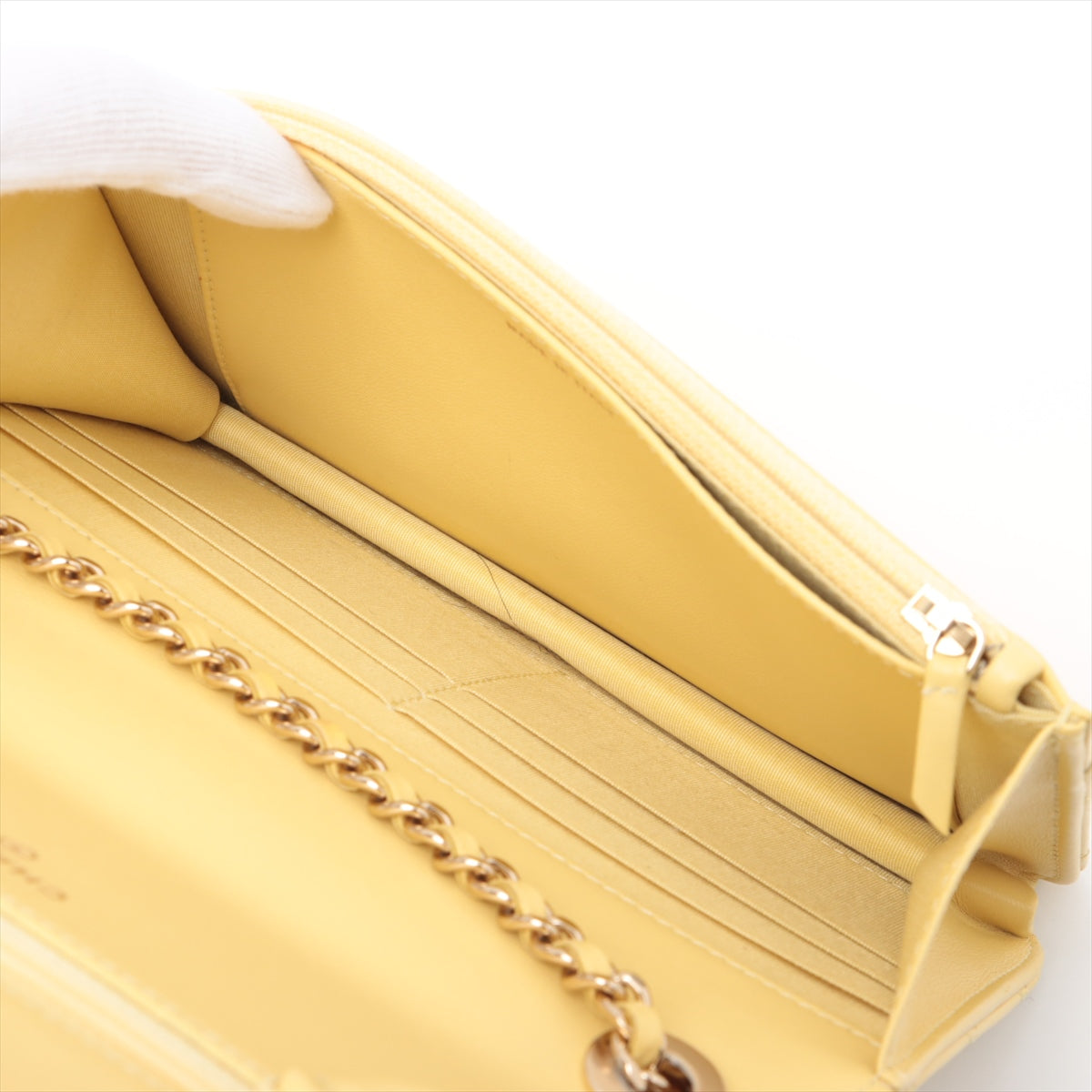 Chanel Matrasse  Chain Wallet Yellow G