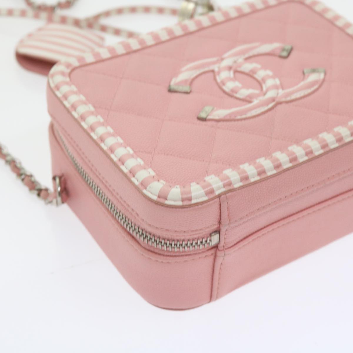 Top Quality Chanel Matelasse Chain Shoulder Bag Caviar Skin Wine Red CC Auth 59605A
