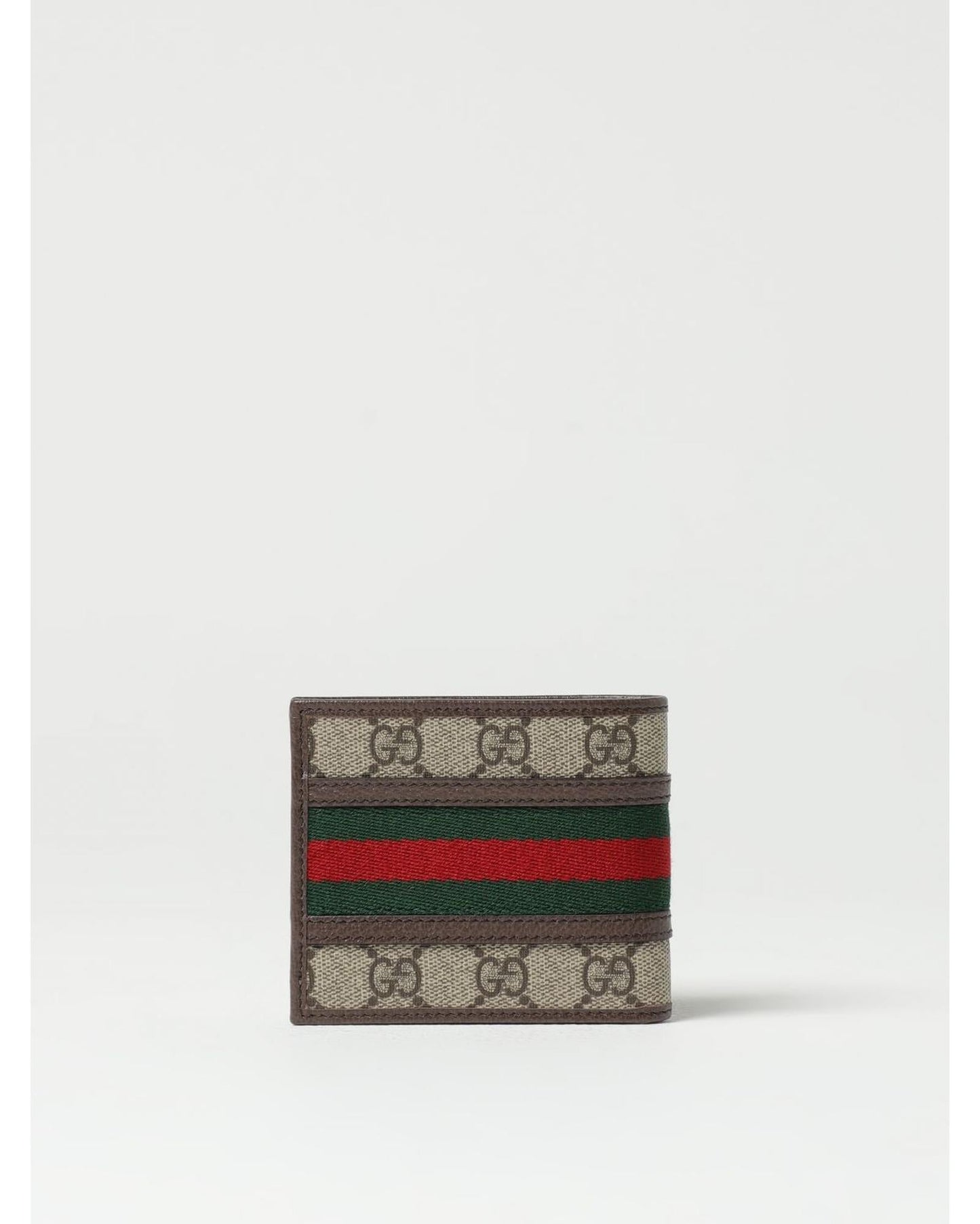 Gucci Canvas Stripe Wallet Men Beige