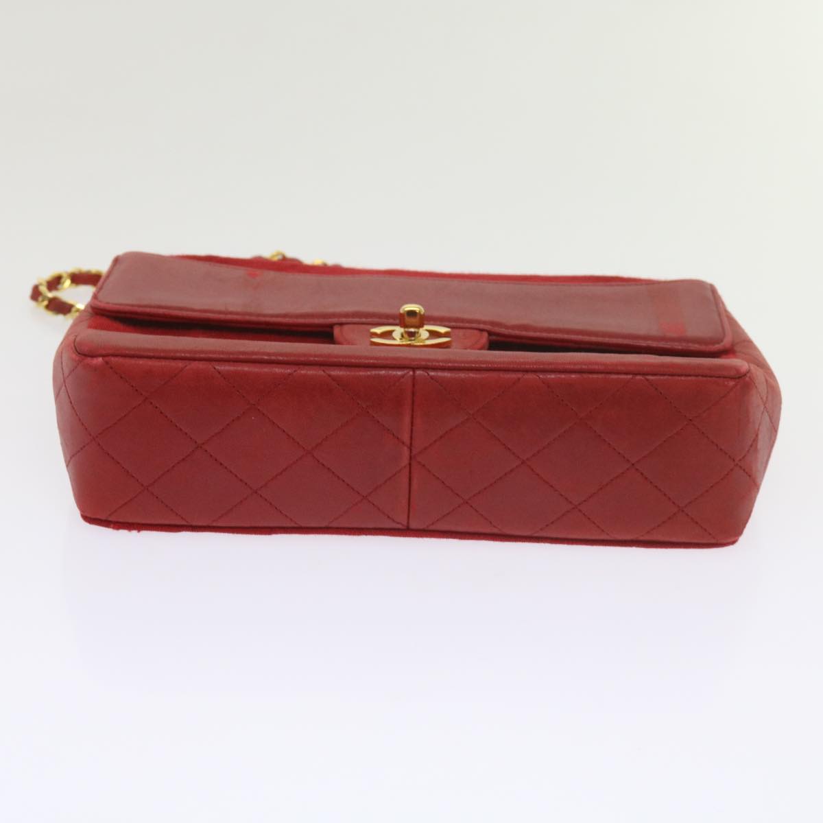 Top Quality Chanel Matelasse Chain Shoulder Bag Canvas Red CC Auth 59869A