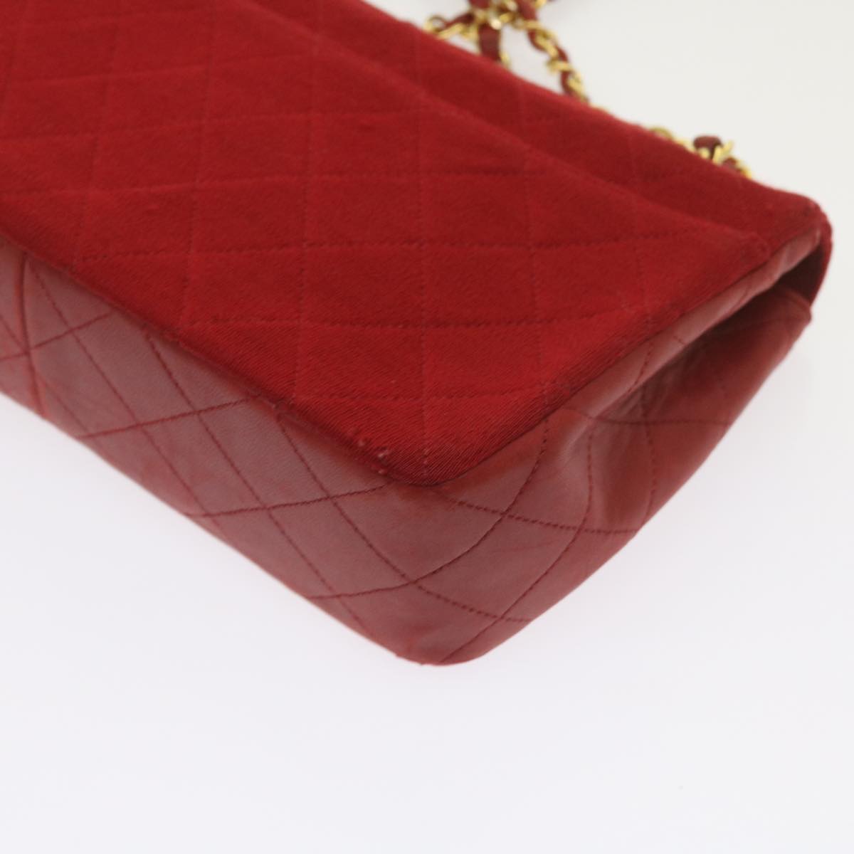 Top Quality Chanel Matelasse Chain Shoulder Bag Canvas Red CC Auth 59869A