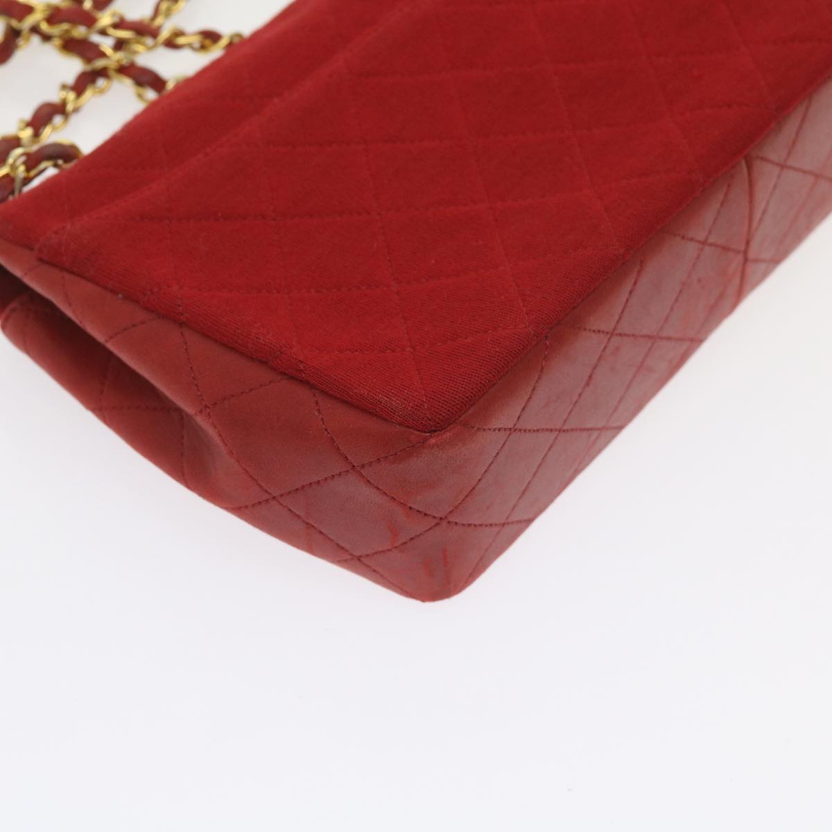 Top Quality Chanel Matelasse Chain Shoulder Bag Canvas Red CC Auth 59869A