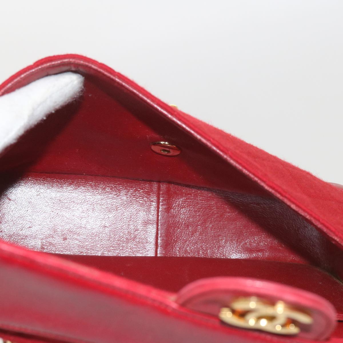 Top Quality Chanel Matelasse Chain Shoulder Bag Canvas Red CC Auth 59869A