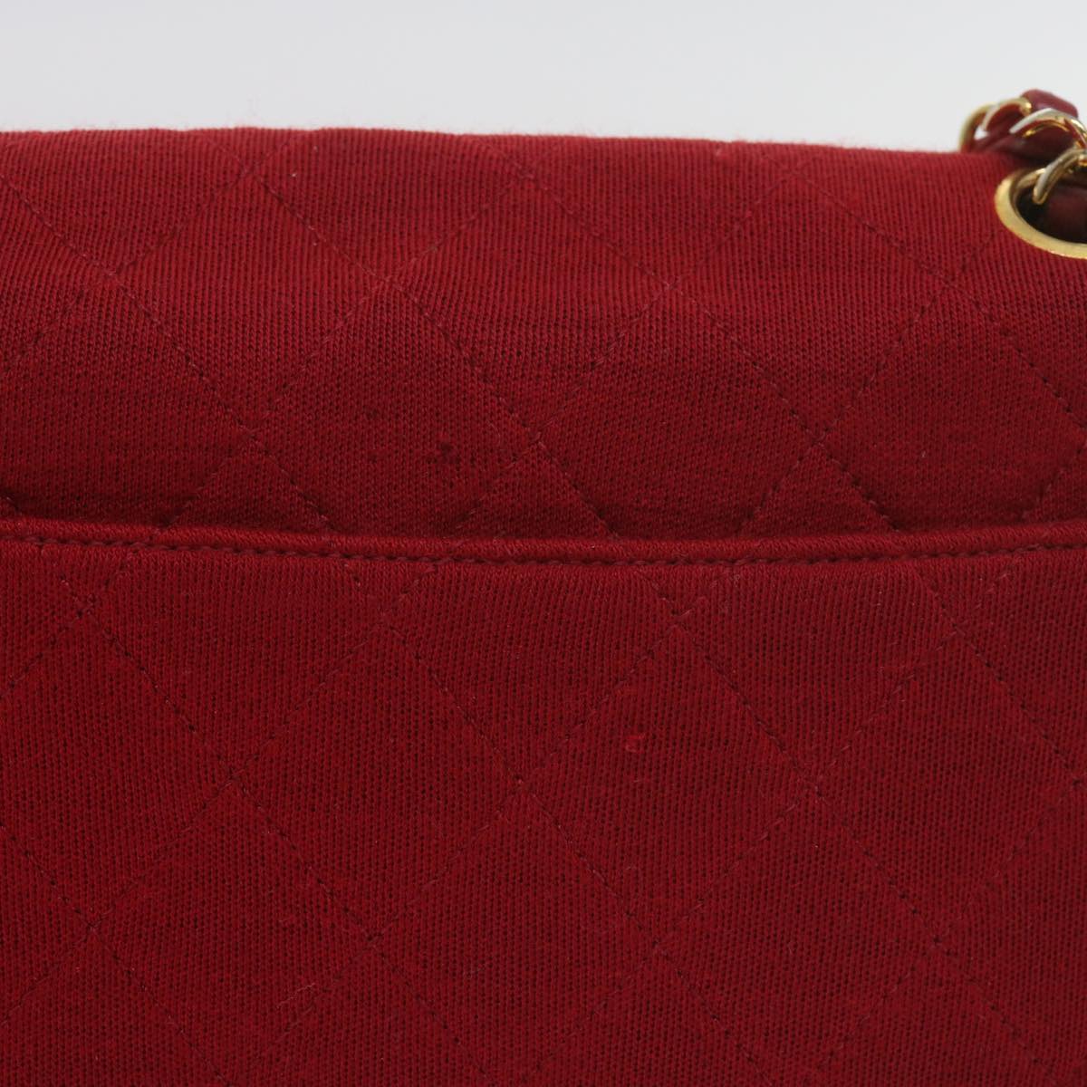 Top Quality Chanel Matelasse Chain Shoulder Bag Canvas Red CC Auth 59869A