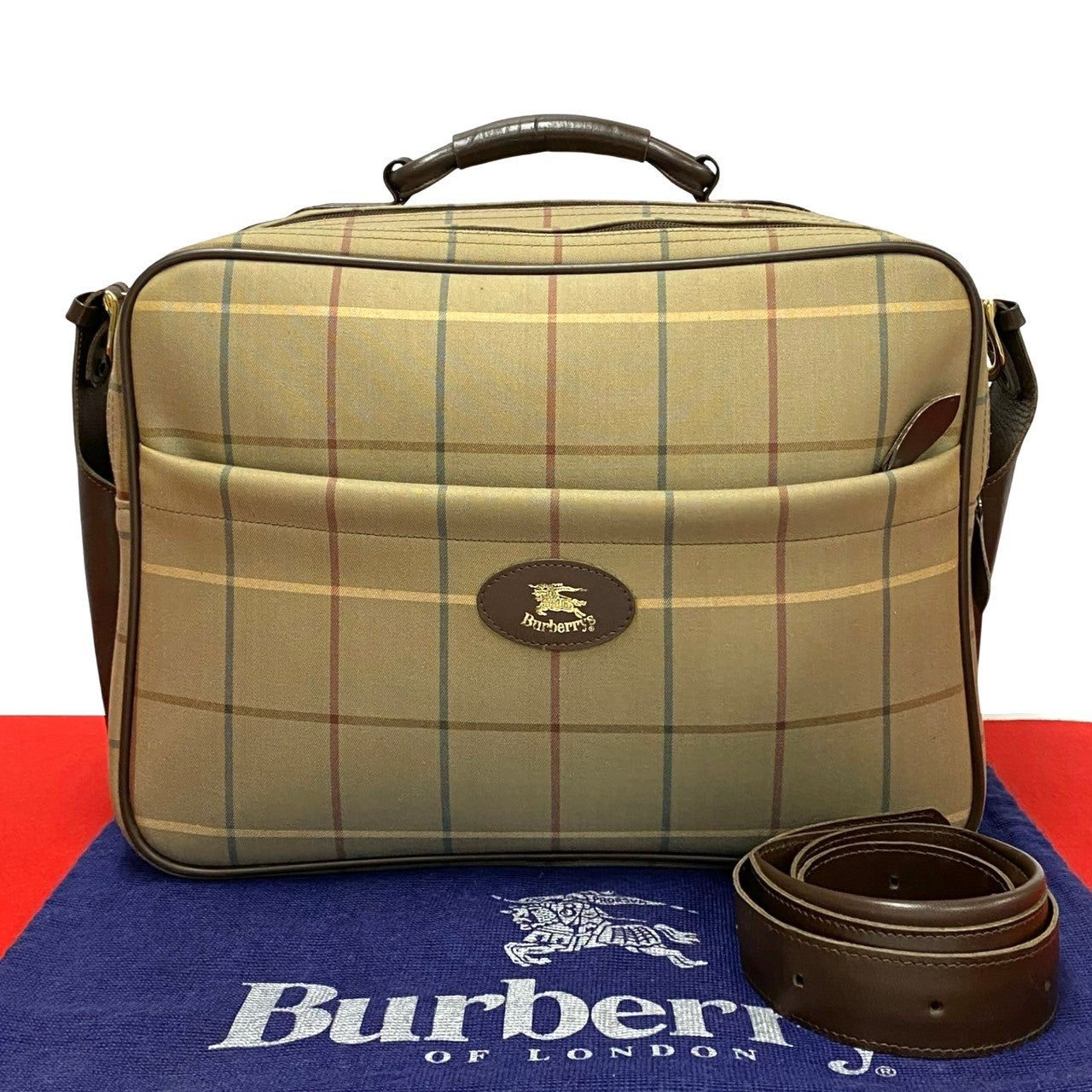 Burberrys Shadow Horse Logo 2way Boston Bag