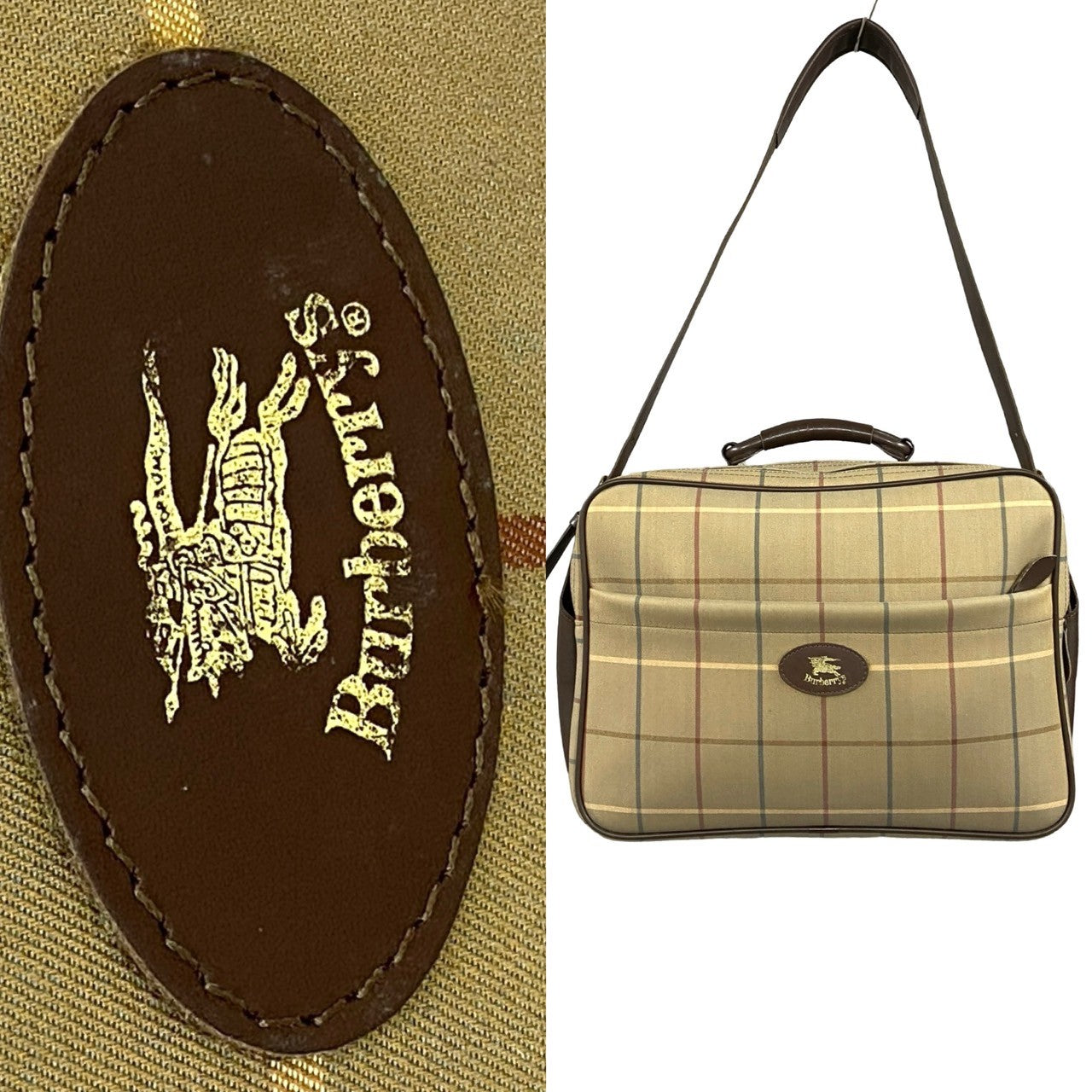 Burberrys Shadow Horse Logo 2way Boston Bag