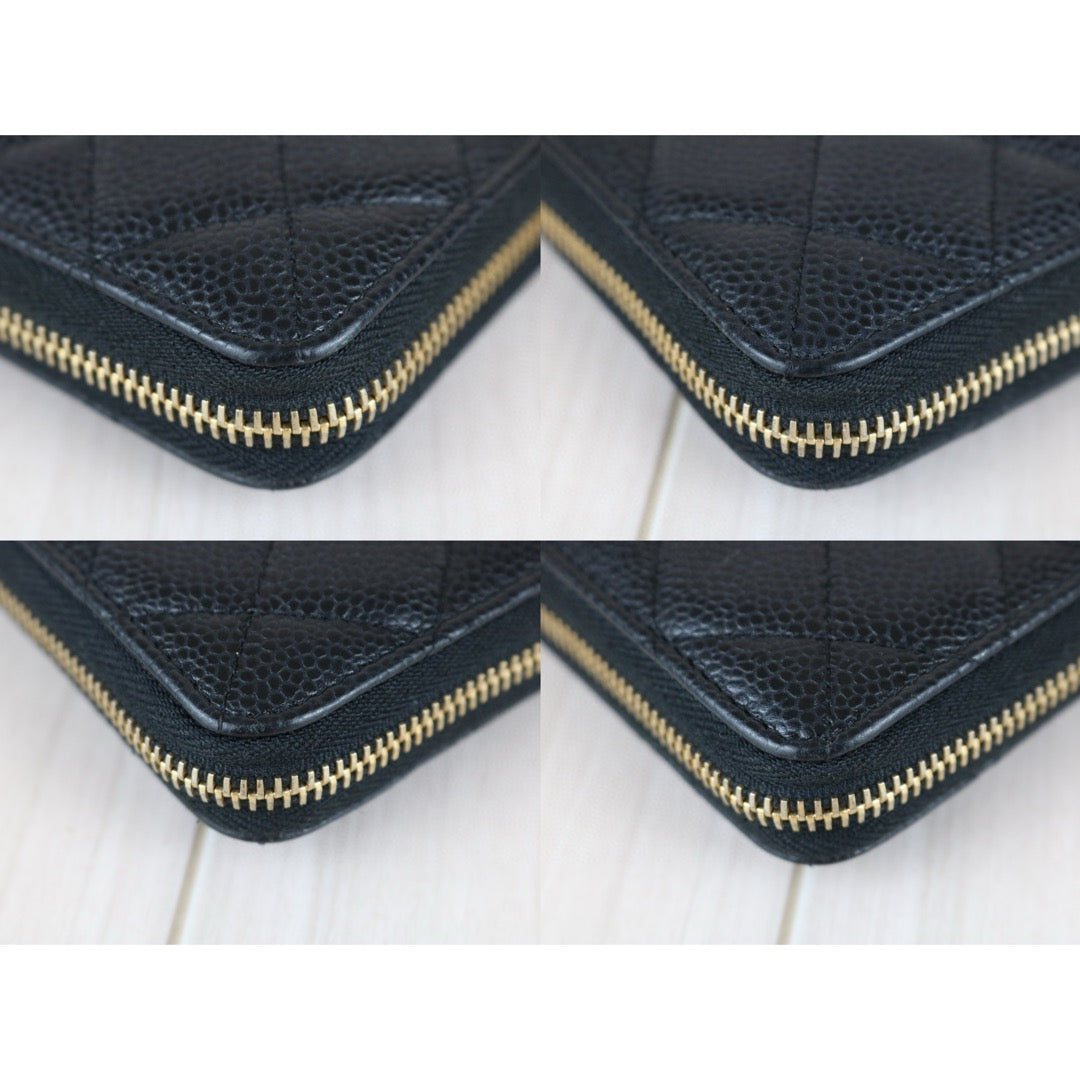 Very Good ( Rank A)｜CHANEL Caviar Skin Black Long Wallet Made In 2015 - 2016 Year｜X25040303