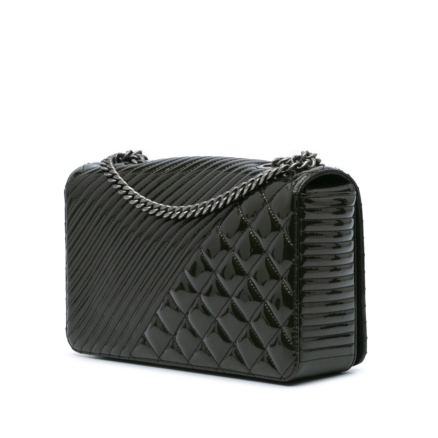 Black Chanel Medium Patent Coco Boy Flap Shoulder Bag