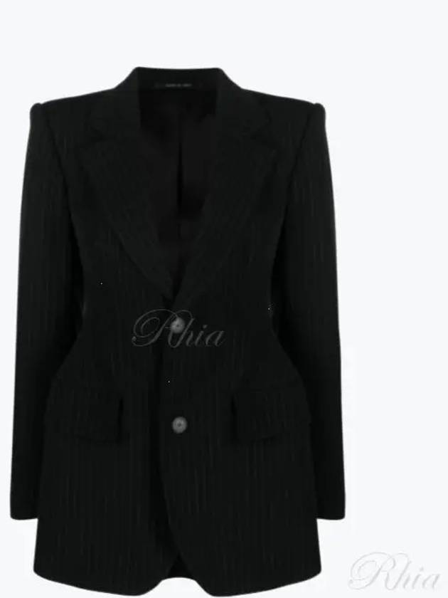 Luxury Balenciaga  Women's Hourglass Blazer Jacket Black