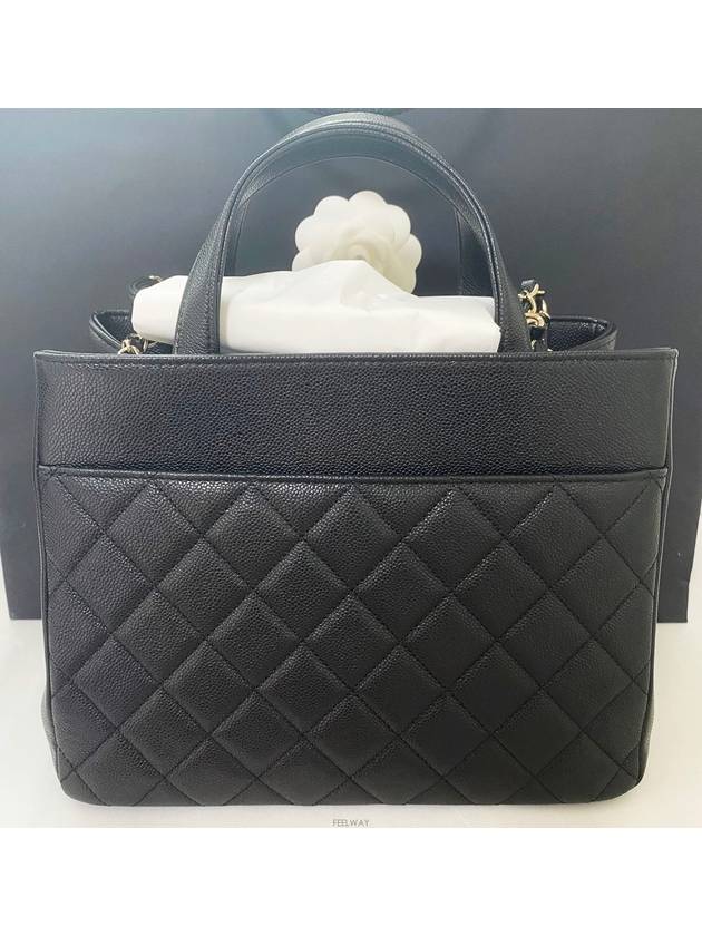 Gold Hardware Small Grained Calfskin Tote Bag Black Chanel