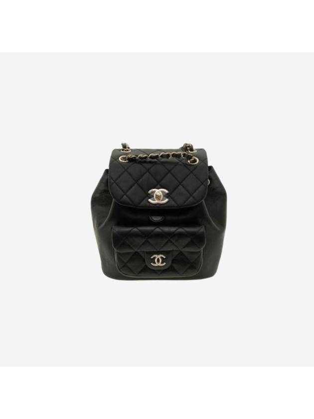 Small Backpack Calfskin Gold Metal Black Chanel