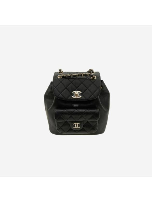 Small Backpack Calfskin Gold Metal Black Chanel