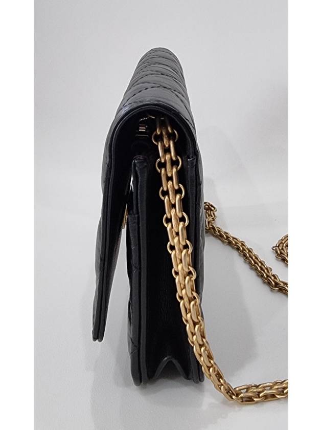 WOC Gold Hardware Vintage Calfskin Chain Cross Bag Black Chanel