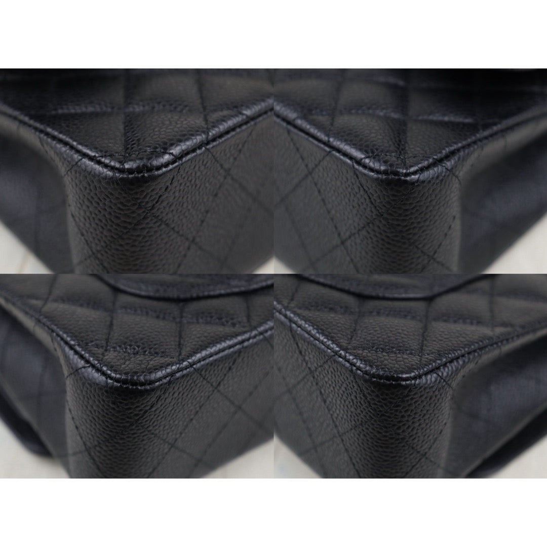 Excellent（Rank SA）｜CHANEL Caviar Skin Matrasse Double Flap 23 Shoulder Bag Black Made In 2019-2020 Year｜S25032102