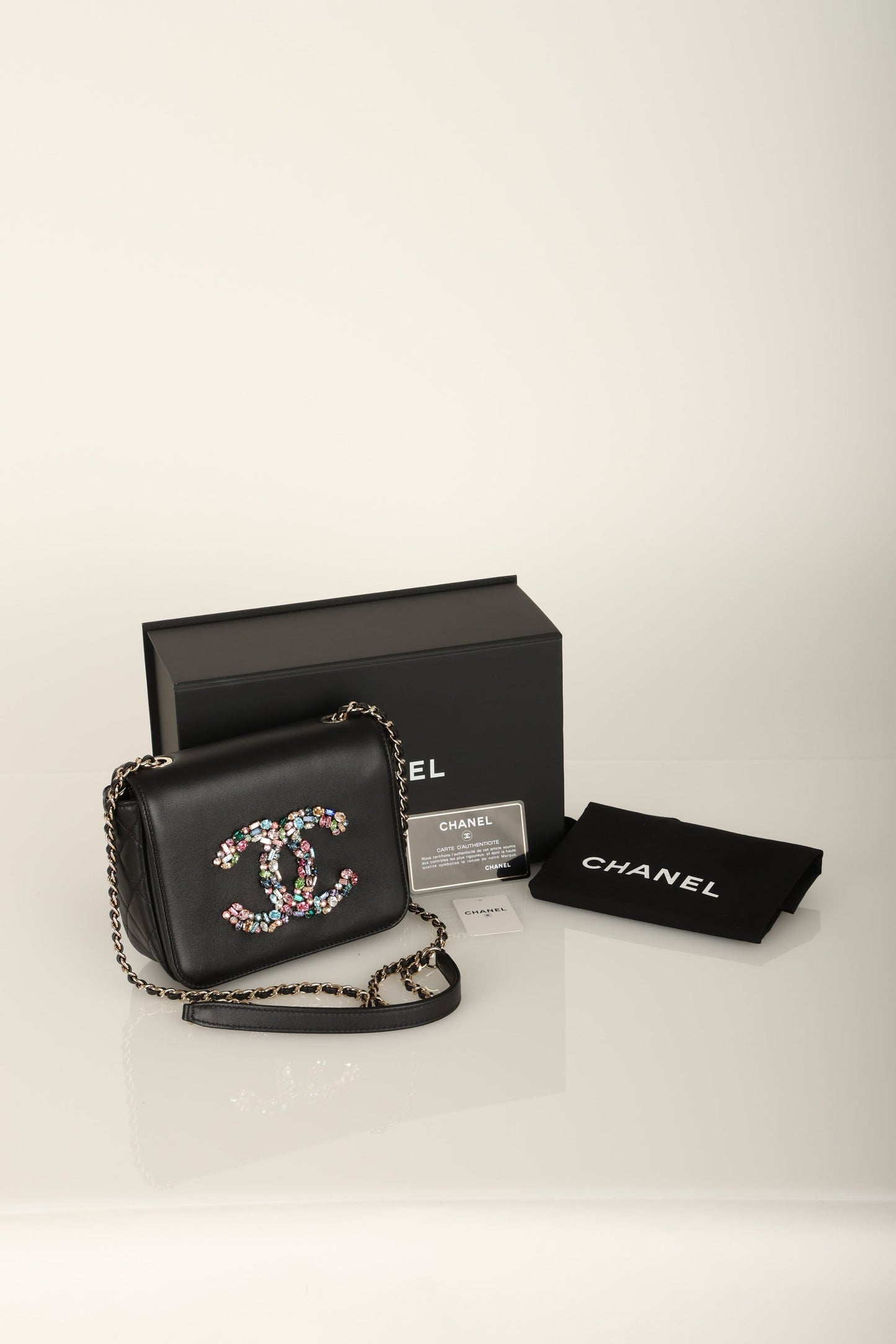 Chanel 21C Calfskin Gemstone Mini Square Full Flap