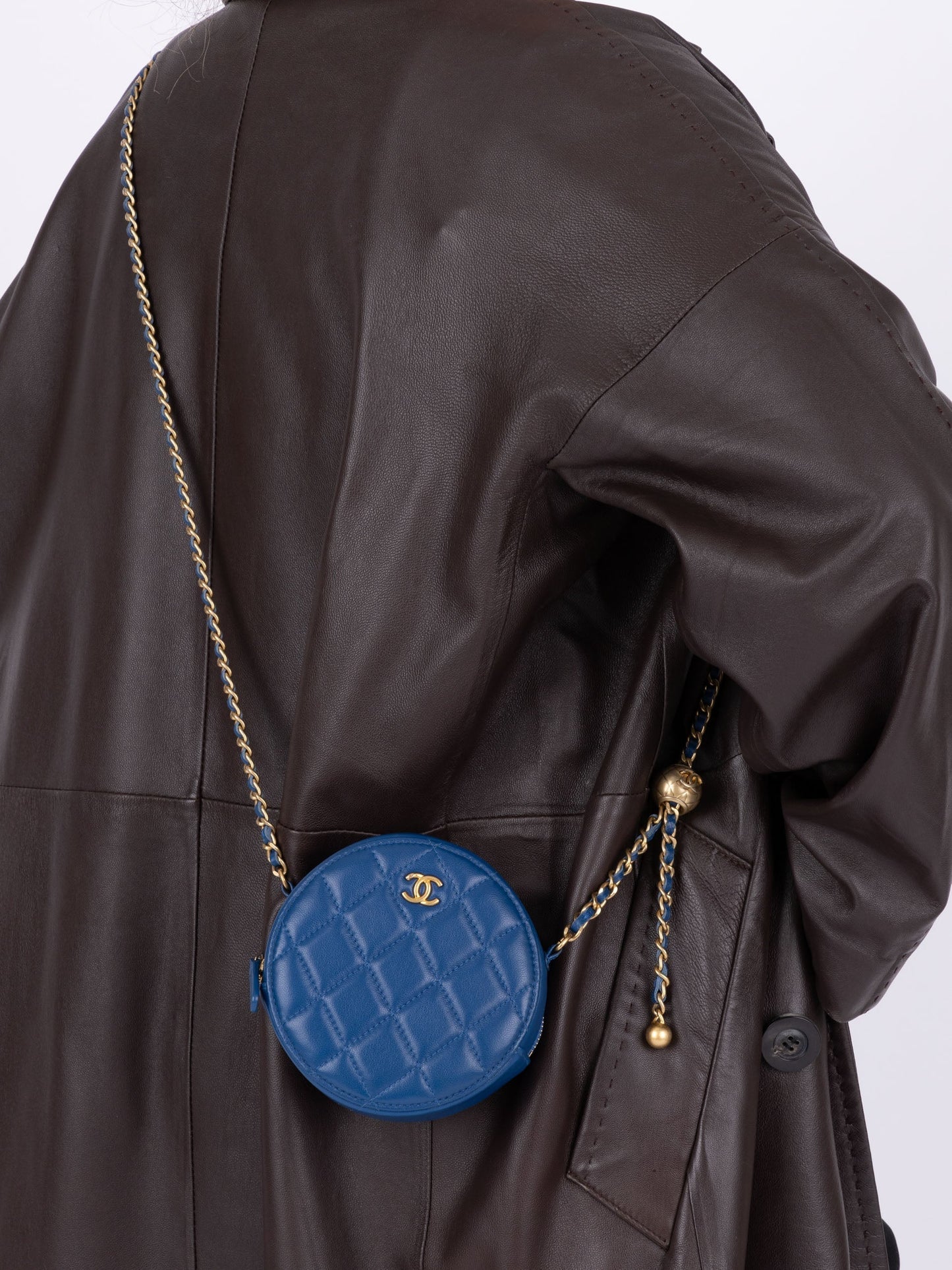 Chanel 2020 Lambskin Round Pearl Crush Crossbody