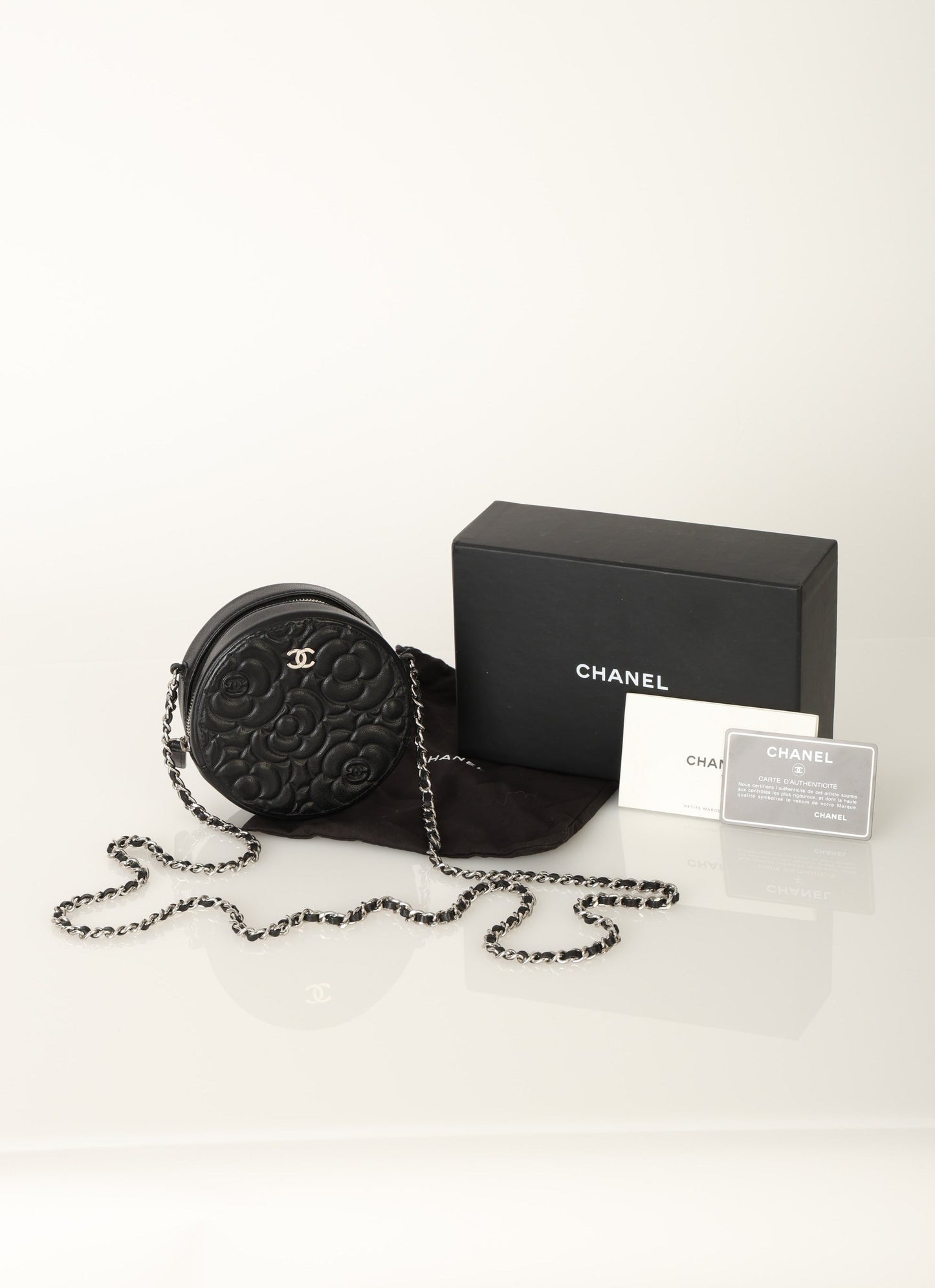 Chanel 2019 Goatskin Camellia Mini Crossbody