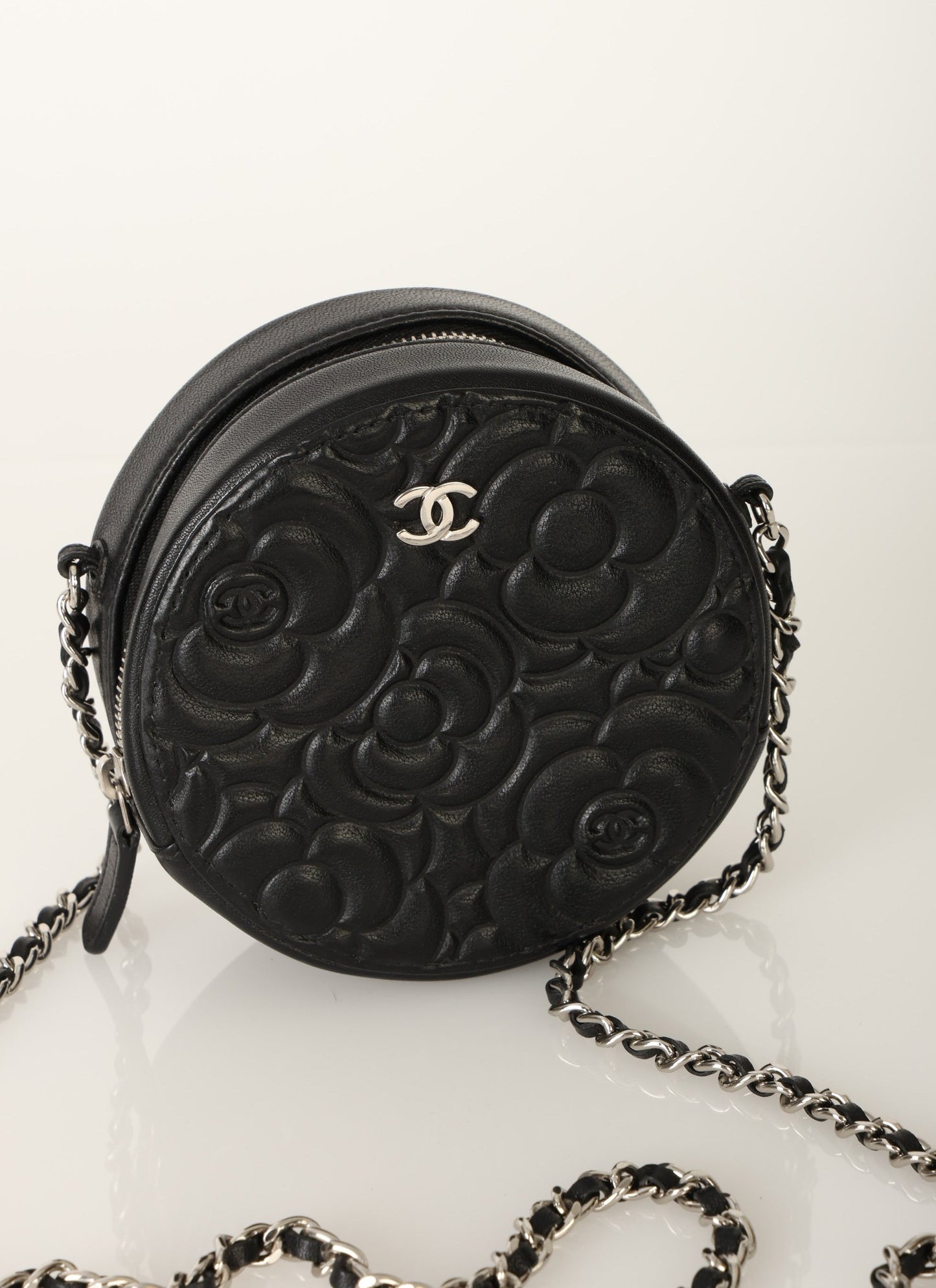 Chanel 2019 Goatskin Camellia Mini Crossbody