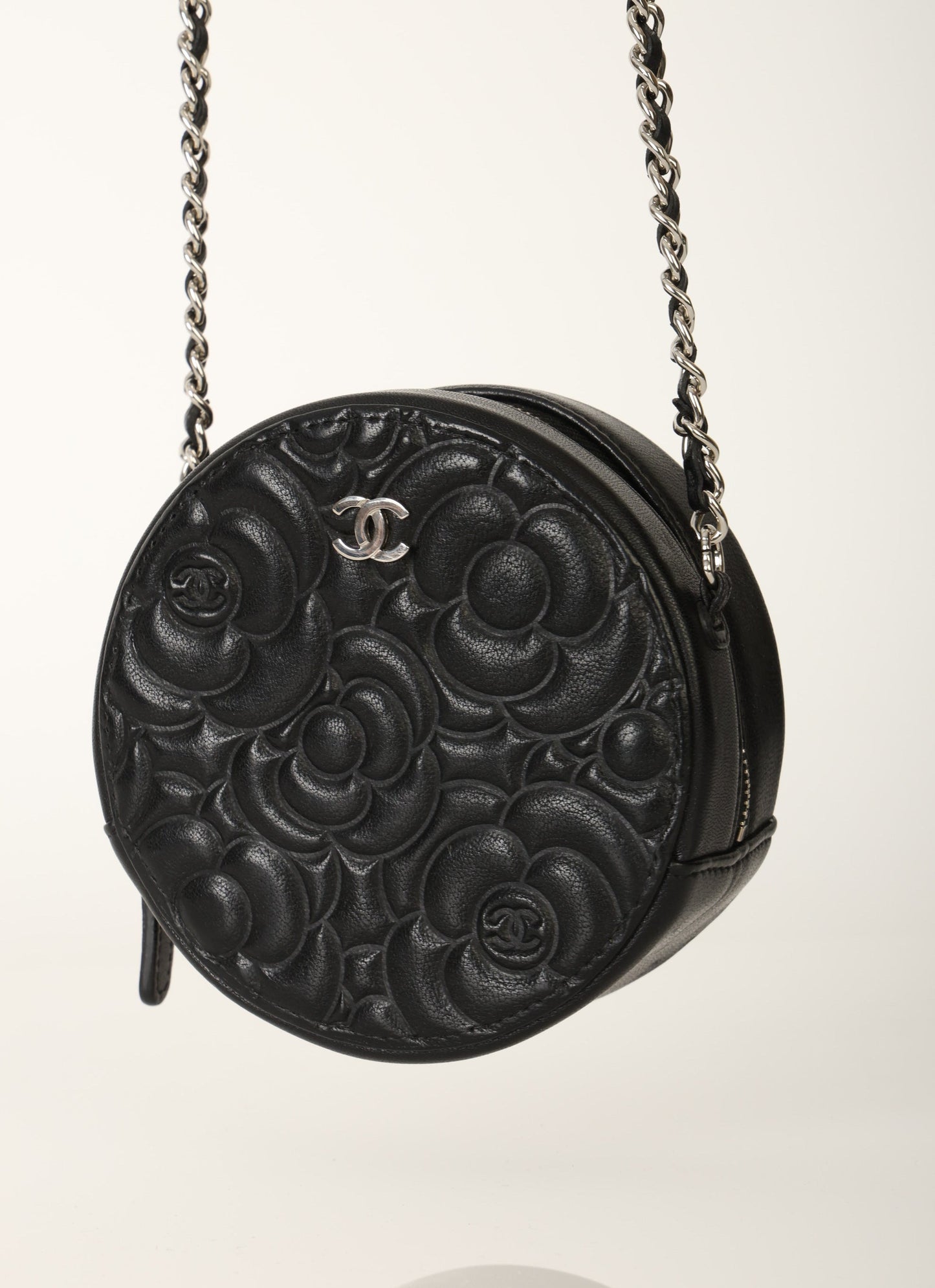 Chanel 2019 Goatskin Camellia Mini Crossbody