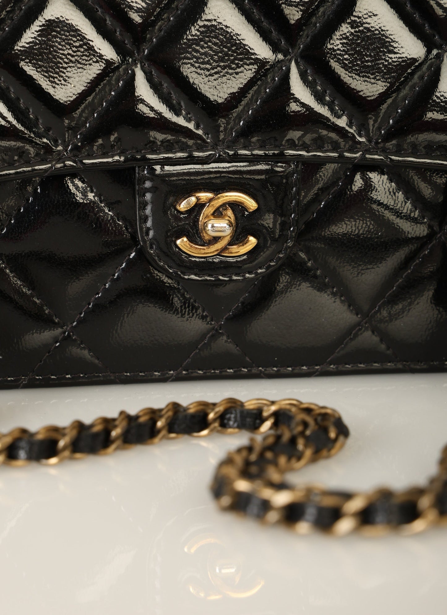 Chanel 2015 Patent Wallet on Chain